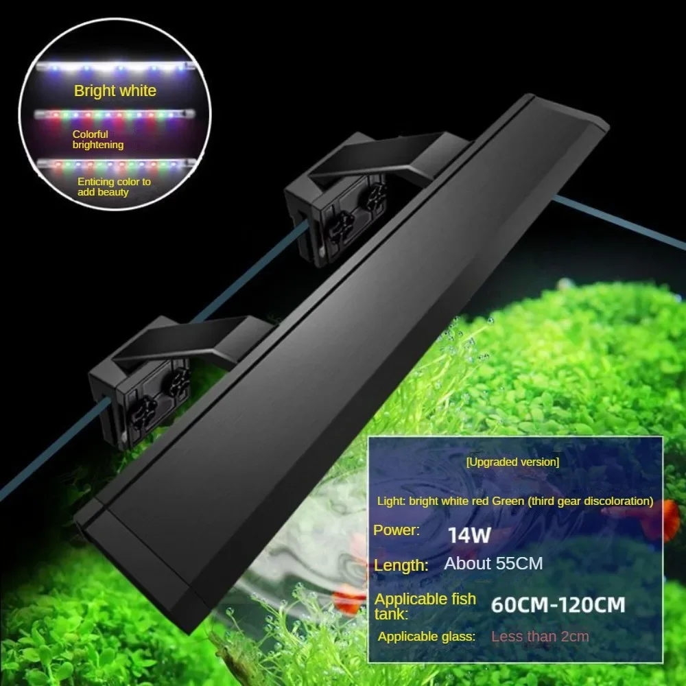 LED Aquarium Light Clip On Fish Tank Aquarium Lamp for Fish Plant Coral Reef Light, Adjustable 3 Lighting Modes,Multi Color LEDs