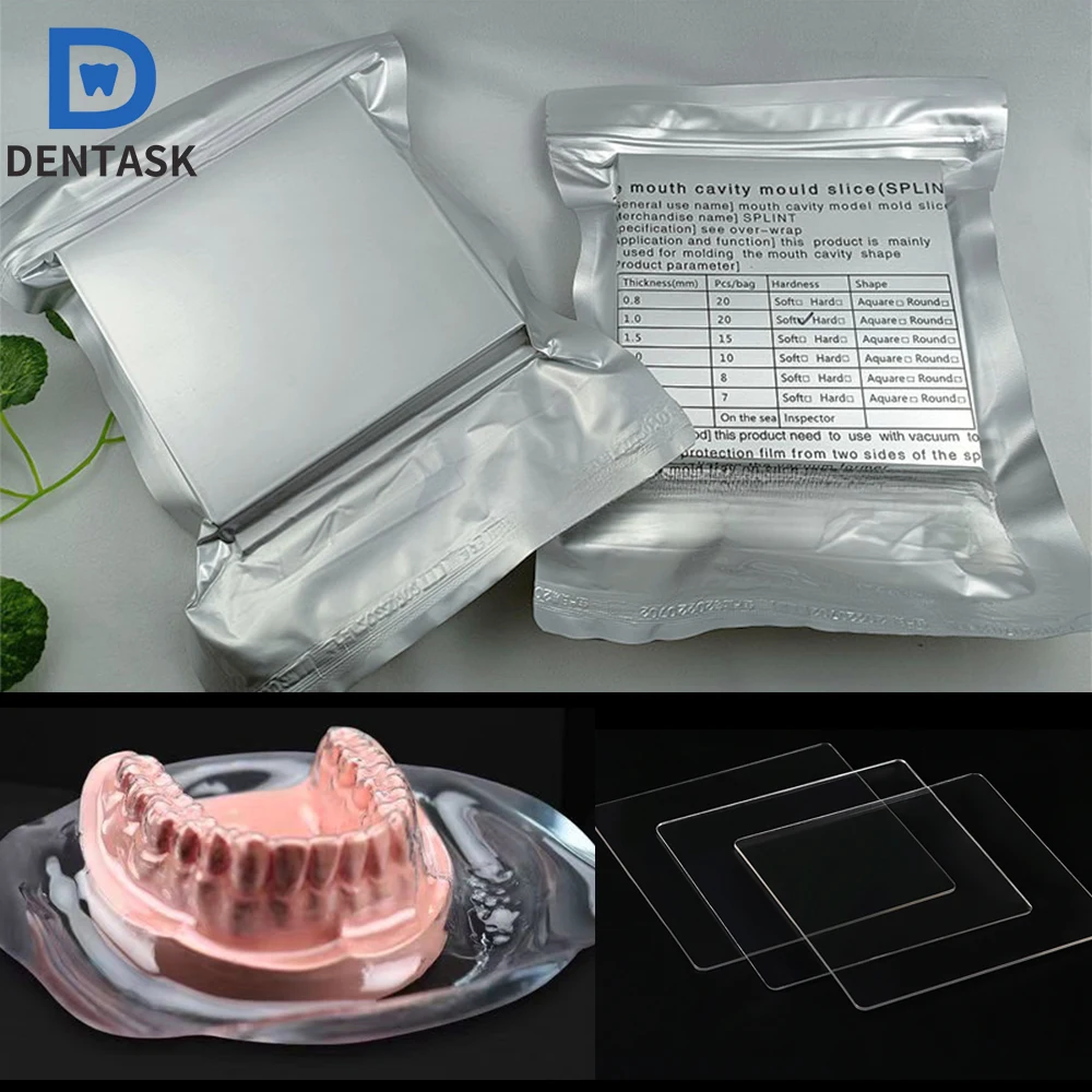 Dental Orthodontic Splint Retainer Slice Vacuum Forming Sheet Soft/Hard Square Plastic 0.8/1.0/1.5/2.0mm Thermoforming Material