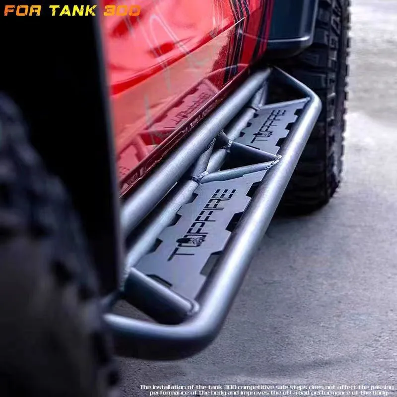 2PCS Manganese steel Fixed Running Board fits for GWM Tank 300 2021-2025 Side Step Nerf Bar Stair