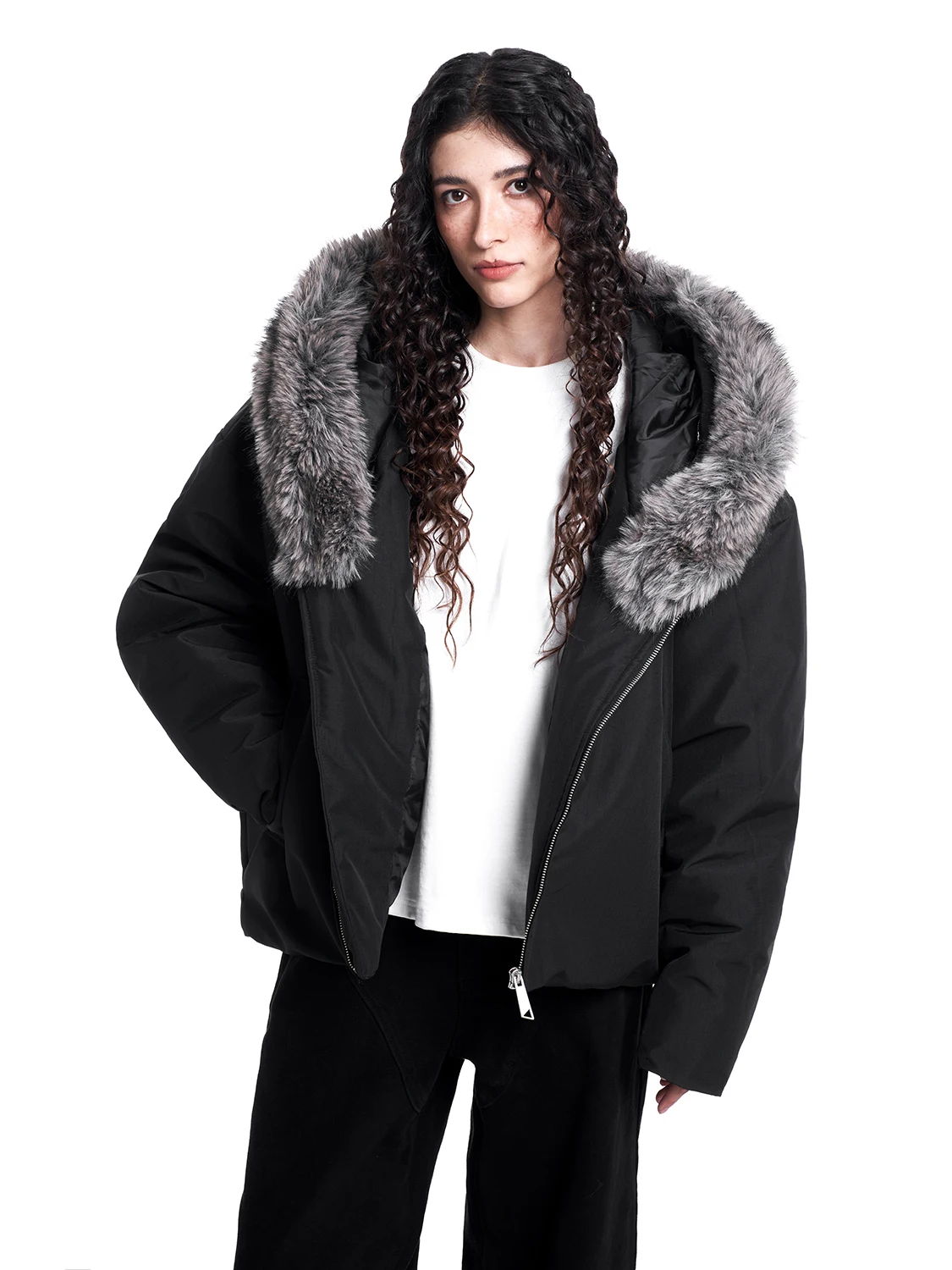 

MT99 Detachable Fur Collar Warm Hooded Cotton Jacket American Retro Waterproof Style for Men And Women Casual Youth Fashion