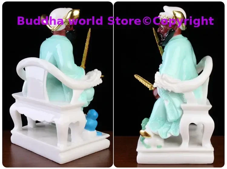 Asia HOME family protection Exorcism Exorcise evil spirit good luck TIAN SHI GOD ZHONG KUI FENG SHUI jade carving statue