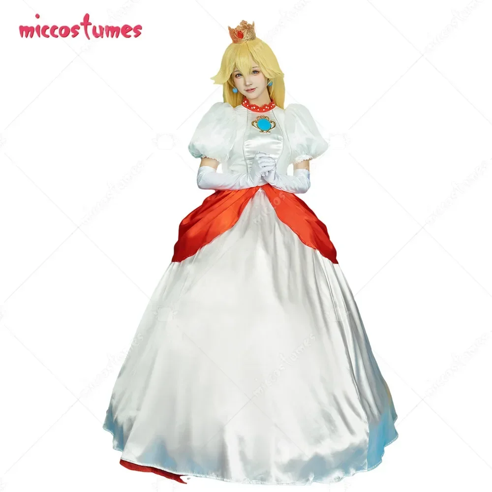 Miccostumes-Disfraz de princesa para mujer, Top y falda con enagua y guantes