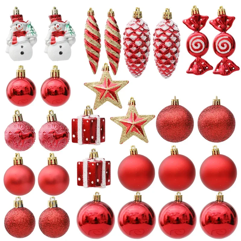 29pcs Snowman Christmas Balls Special Shape Xmas Decorative Hanging Ornaments New Year Party Christmas Spheres Pendant Set