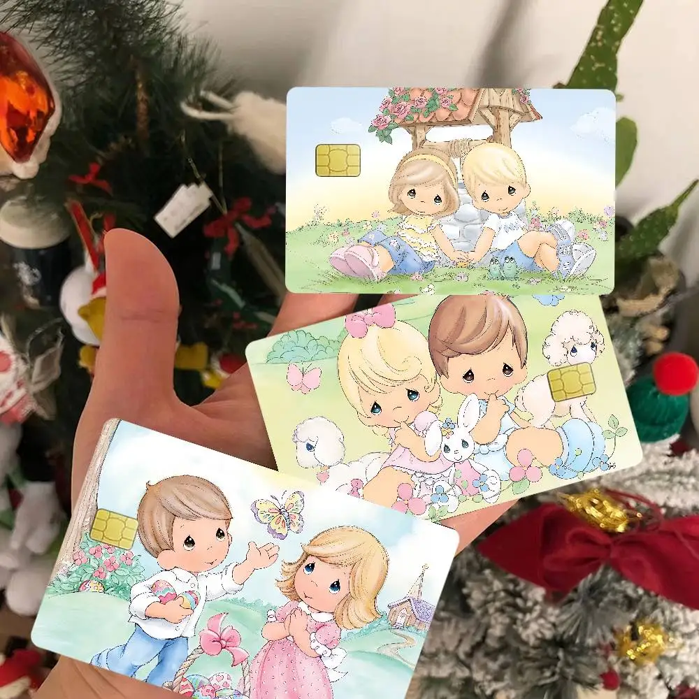 Precious Moments Cute Anime Credit Card Skin Stickers No Adhesive Residue Water Proof for VISA Credit Card Subway Access Card