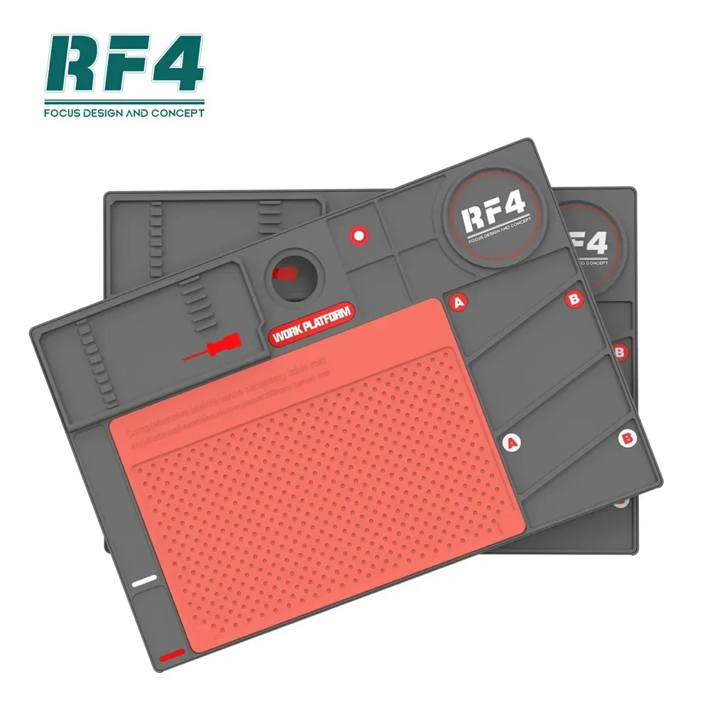 Imagem -03 - Plataforma Resistente ao Calor da Manutenção do Microscópio Esteira Antiestática do Silicone Reparo Eletrônico da Solda Bga Rf4 Rf-po2 260x380 mm