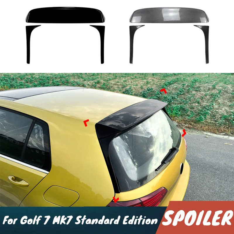 

Для VW Golf 7 MK7 Standard Edition задняя крыша, крышка багажника, спойлер, крылья, черный карбоновый комплект кузова, внешние тюнинговые аксессуары
