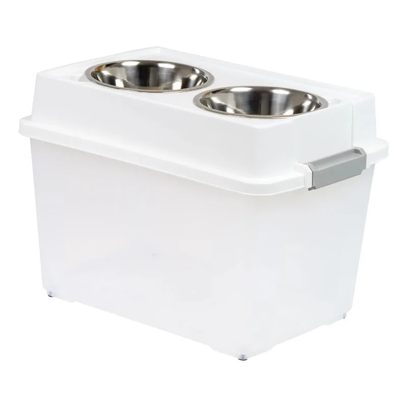 

45 Quart Airtight Elevated Feeder Storage Container, White