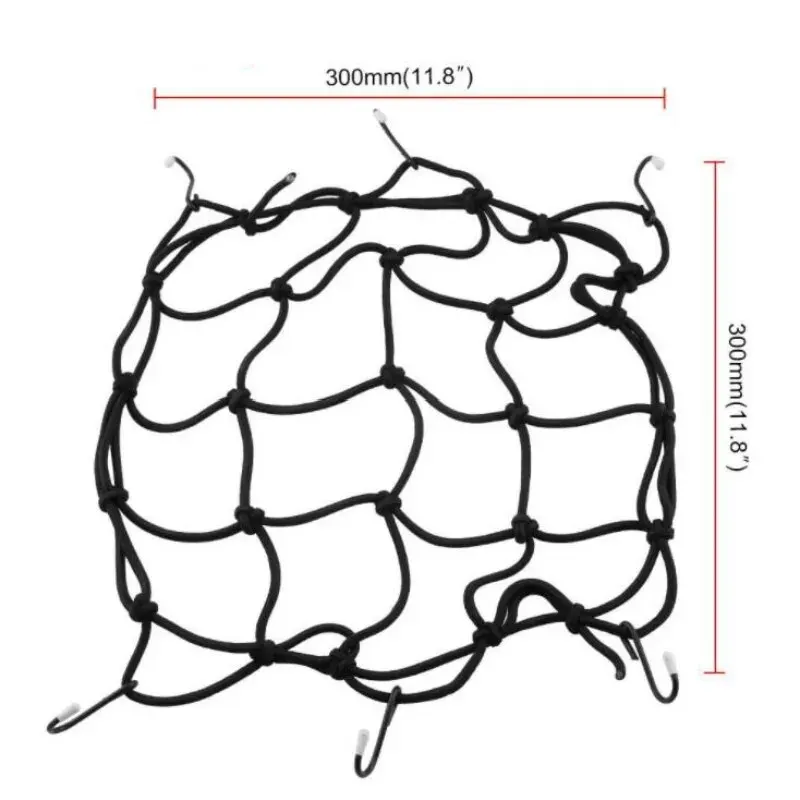 1pc Motorcycle Luggage Net Bike 6 Hooks Hold down Fuel Tank Luggage Mesh Web Bungee Black Motorcycle Bike Tank Car Styling image 6