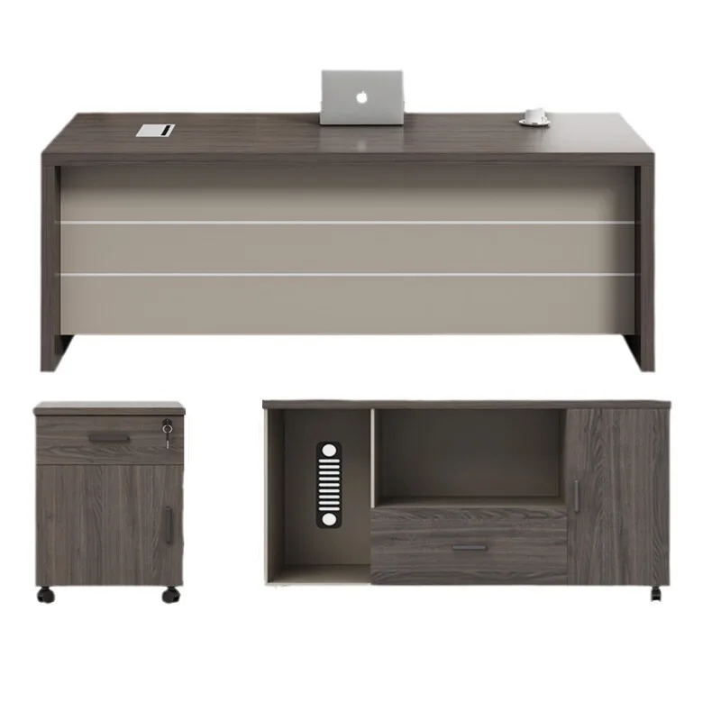 &Modern Style Material  Boss Office Desk Executive Desk With Cabinet for Office Building