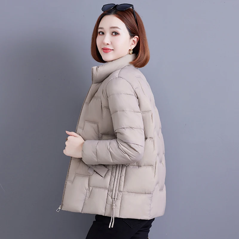 

New Winter High-Quality Middle-Aged And Elderly Mother Standing Collar Cotton Coat Women'S Thick Warm Fashion Versatile Jacket
