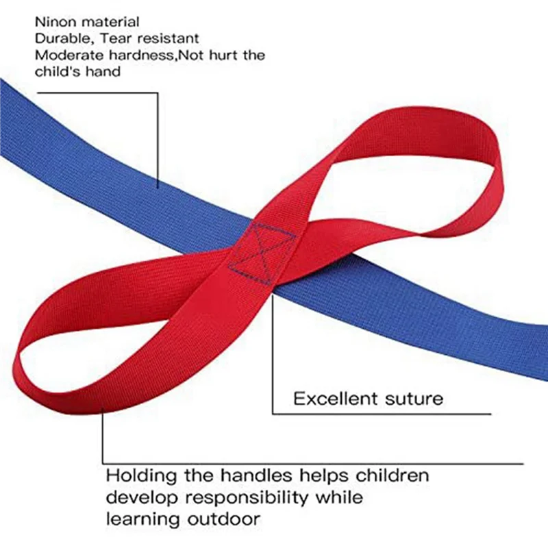 DELAM-3X Children's Walking Ropes For Preschool Daycare School Kids Outdoor Colorful Handles For Up To 12 Children 2 Teachers
