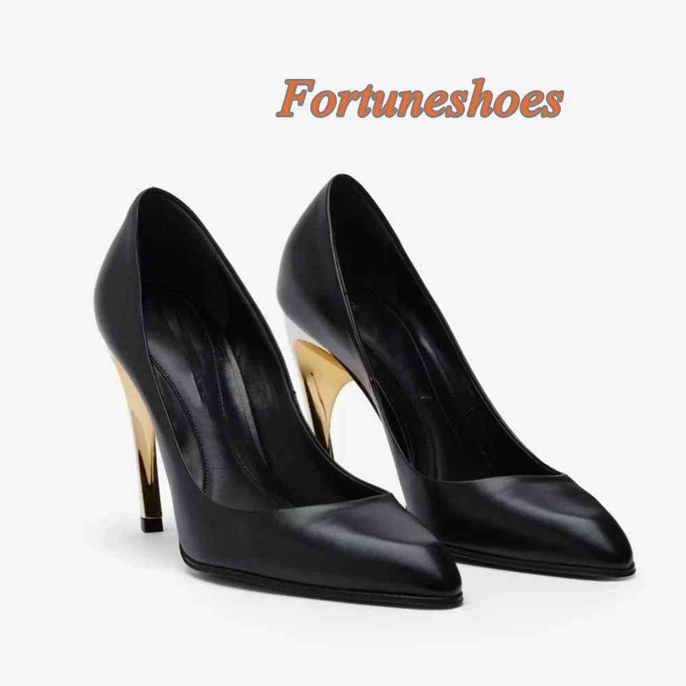 

Slip On Black Shallow Pumps Strange Style Heel Solid Pointed Toe Pumps 2025 New Arrivals Fashion Casual Summer/spring Pumps