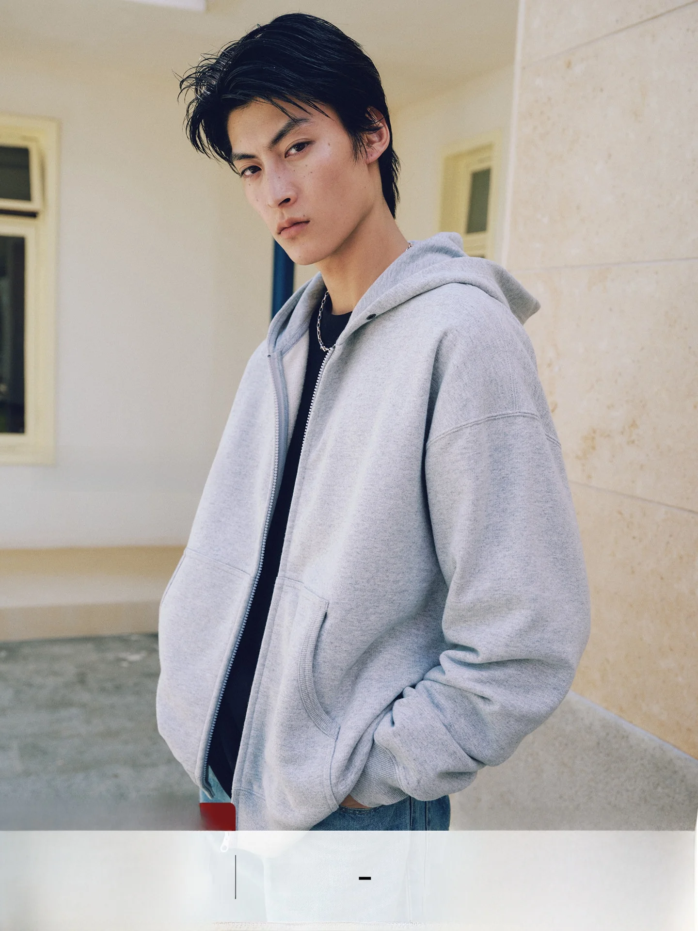 

Resti Boxy ort Wide Cotton Zipper Hooded Open Cardigan Sweatirt Men's Casual Comfortable Warm Autumn Outerwear