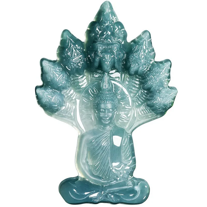 Burmese Jadeite Buddha Pendant Vintage Designer Gifts for Women Natural Gemstone Real Jade Necklace Luxury Carved Amulet
