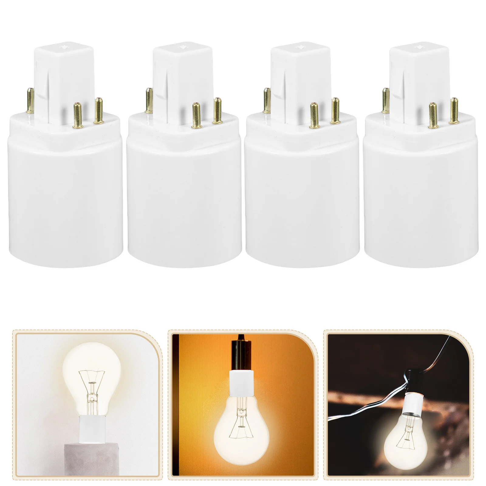 

4Pcs Light Socket Adapter G24q to E27 Lamp Holder Converter 4 Pin to Screw Base Bulb Socket Adapter for Home Office