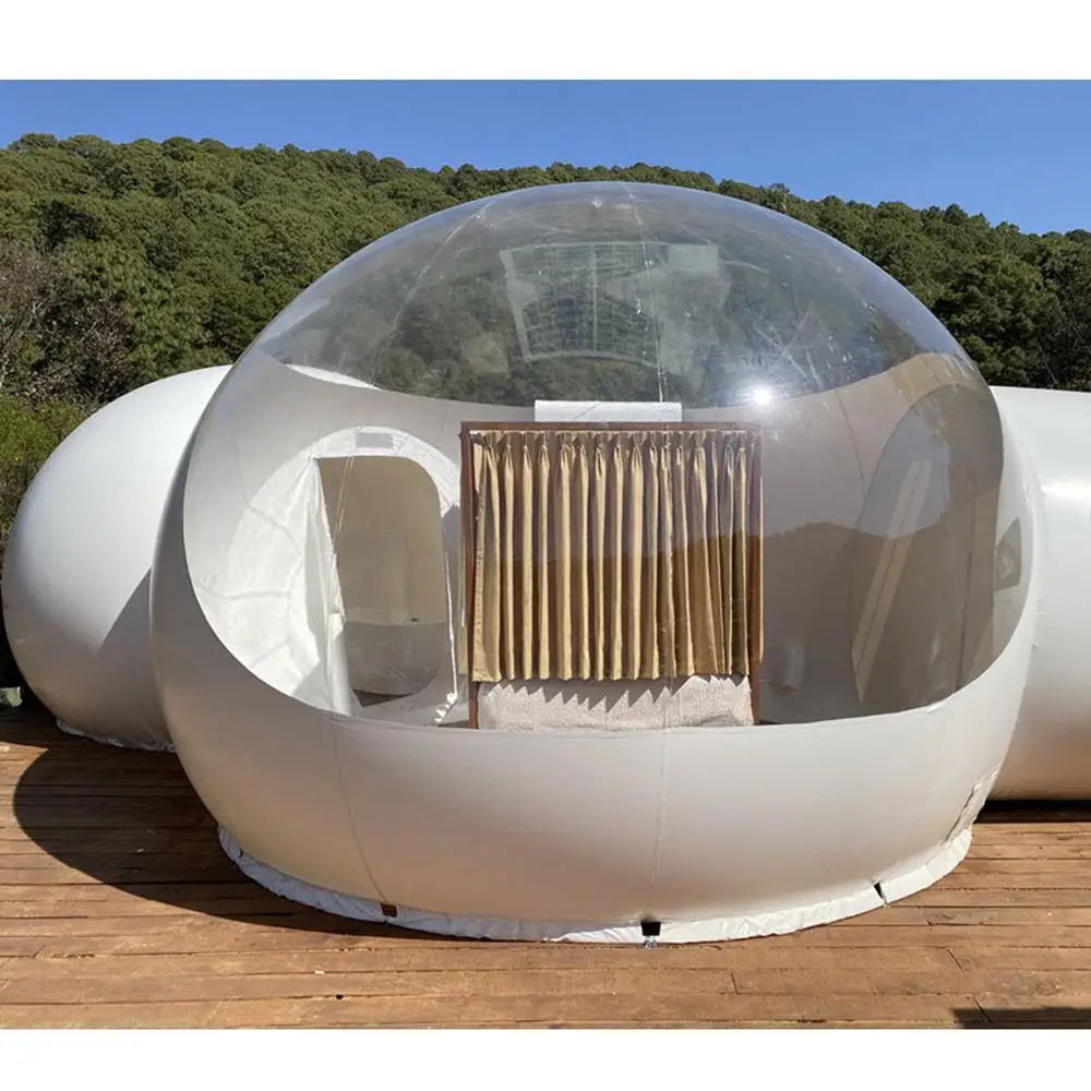 Tente à Bulles Gonflable d'Extérieur, Grande et Transparente, avec Chambre à Coucher et Toilettes, pour Camping, Glamping, Hôtel