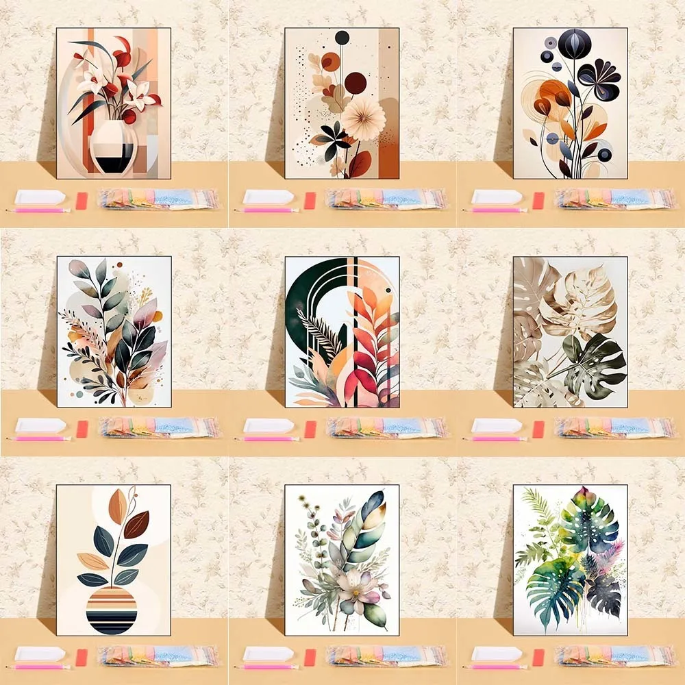 

Leave Flower Diamond Painting Crafts Kit Mosaic Diamond Art Full Round Drill Embroidery For Adults Modern DIY Handmade Gift