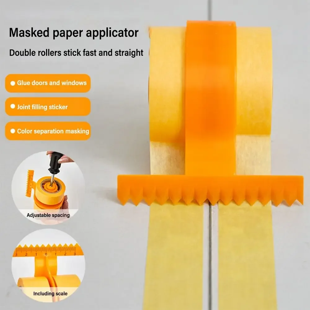 

7Rolls 15M Adhesive Painter Masking Tape Applicator Dispenser Machine Wall Floor Painting Packaging Sealing Construction Tool