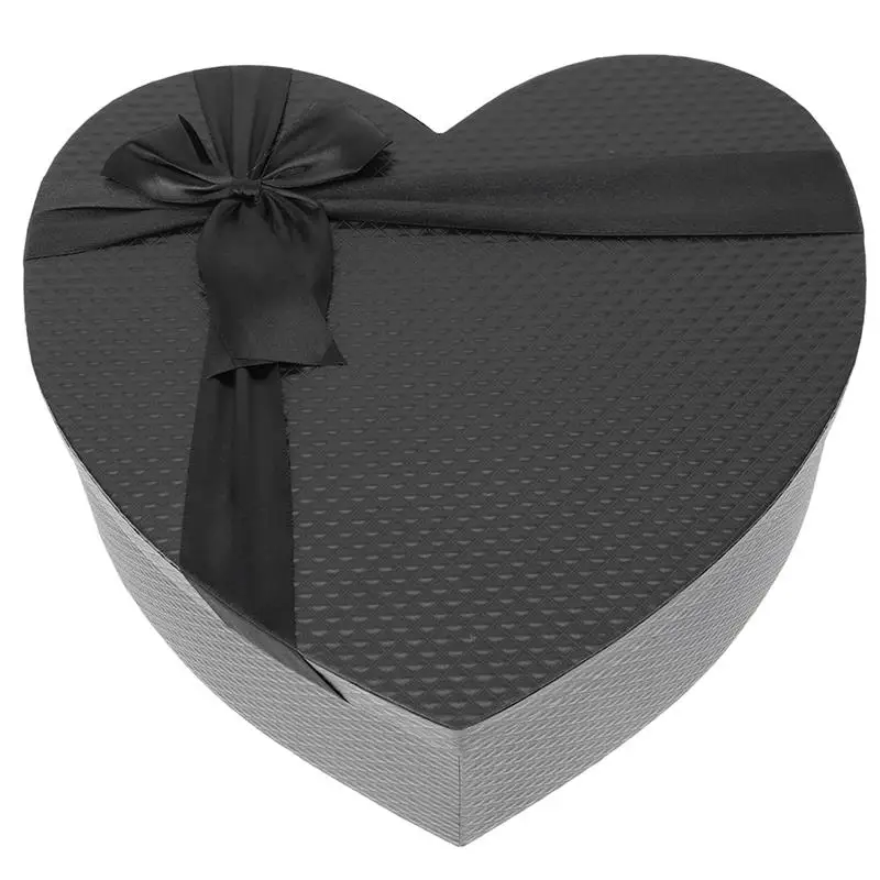 

Heart Shaped Black Gift Box Candy Boxes Wedding Favors Flower Paper Useful Chocolate Holder Gift Box With Lid For Anniversary