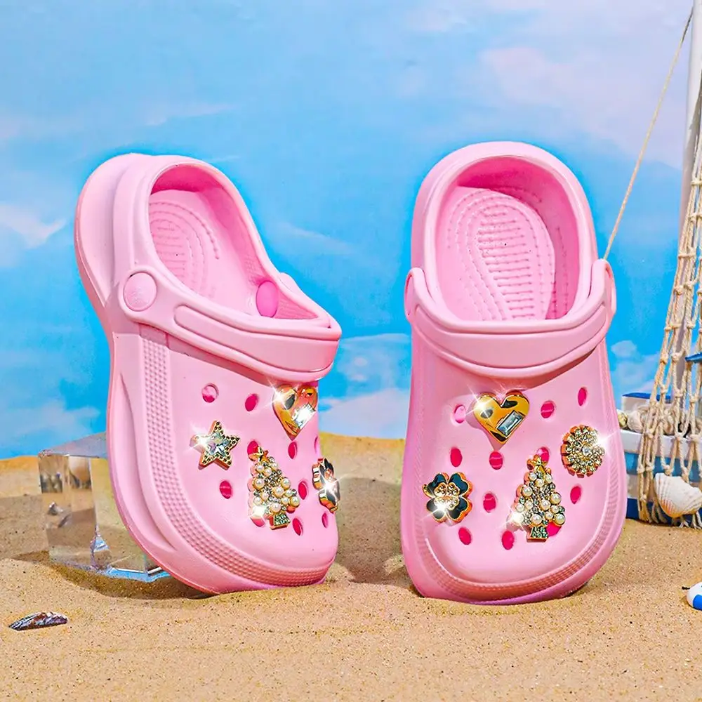 Kids Slip-On Clogs and Mules - Breathable, Waterproof, EVA Garden Shoes with Decorative Chain for Beach and Everyday Wear 168