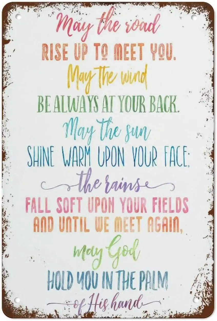 May The Road Rise Up to Meet You Irish Blessing St Patricks Day Decor Irish Prayer Wall Art Wedding Gift Kids Room Funny Metal T