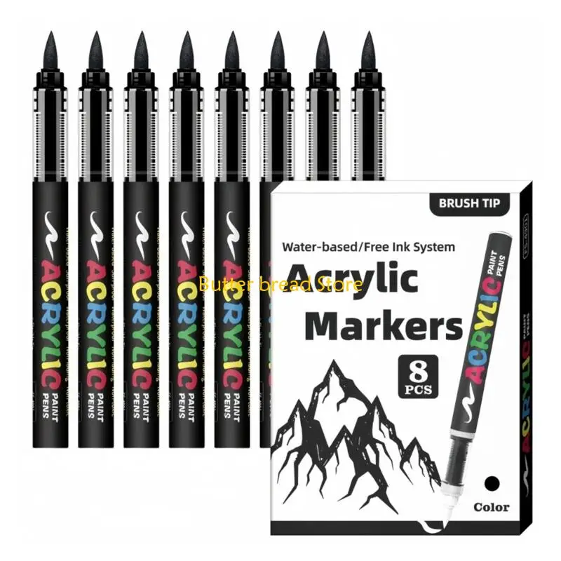 W89C Acrylic Markers Brush Pens With Soft Brush Tips For Kids Drawing Craft Activity