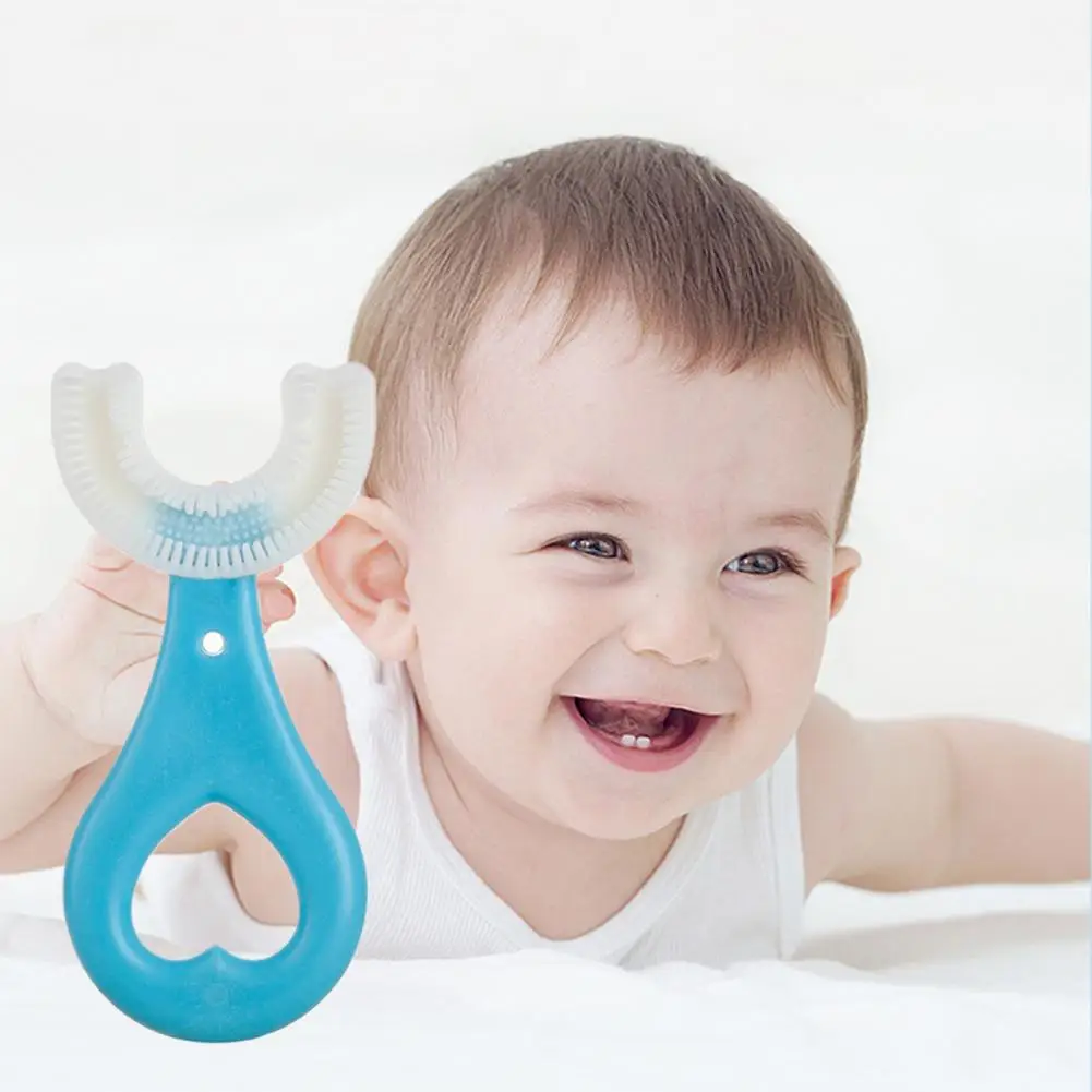 U Shape Children Toothbrush 360 Degree Teeth Clean Soft Fur Food Grade Material Baby Toothbrush Dental Care