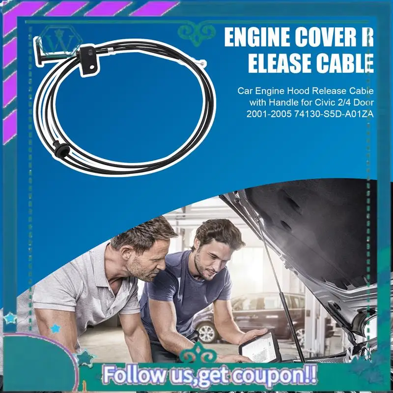 

AA92-кабель открывания капота двигателя автомобиля с ручкой для Honda Civic 2/4 двери 2001-2005 74130-S5D-A01ZA
