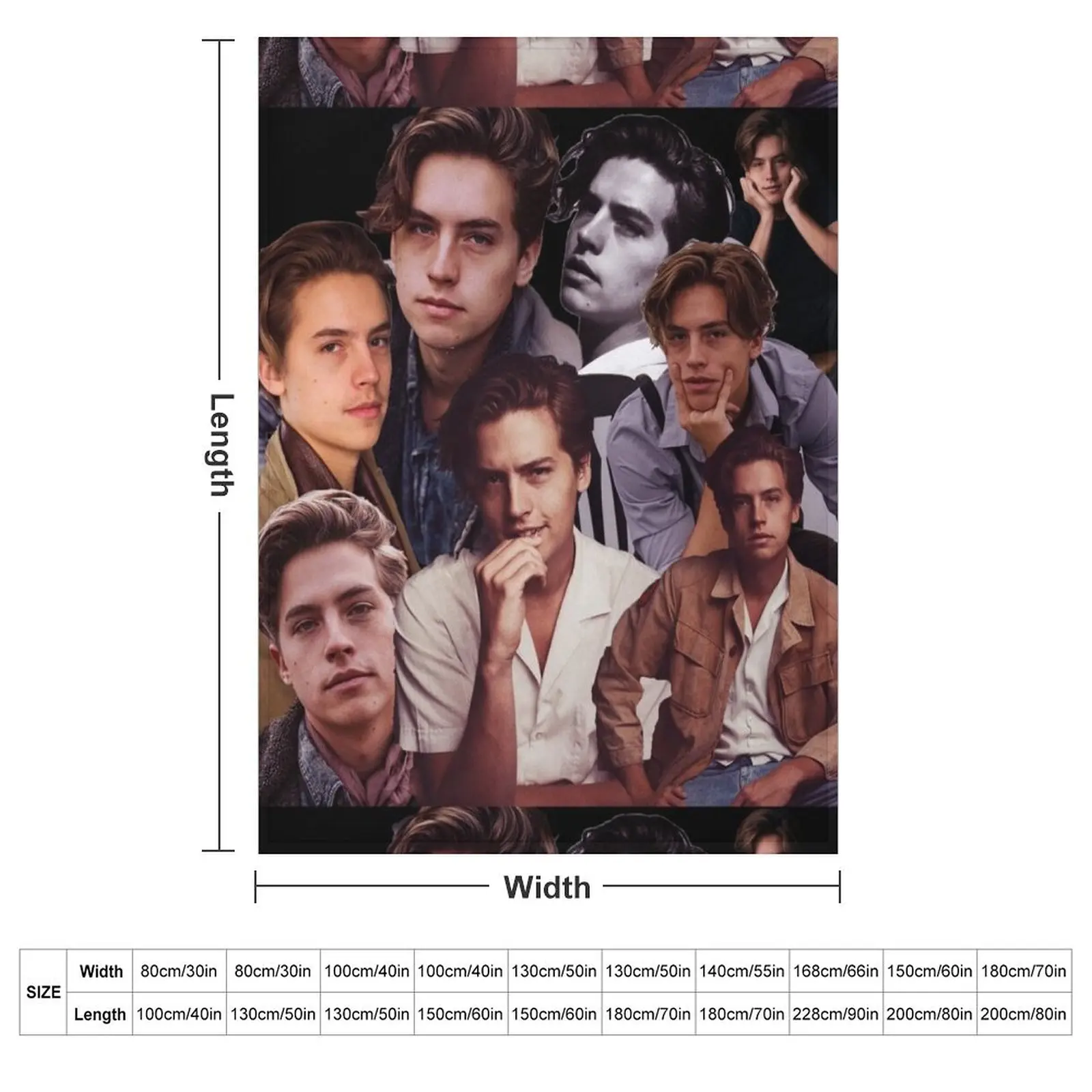 Cole sprouse collage poster design 2020 Throw Blanket Summer Beddings Personalized Gift Bed covers Blankets