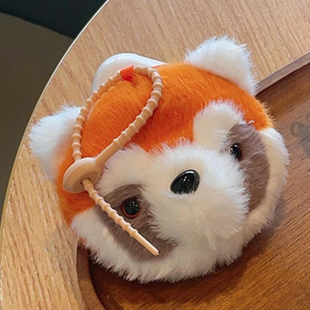 Sac à clés en peluche de vache, sac pour écouteurs, pendentif Animal en peluche, porte-monnaie raton laveur, portefeuille Portable en peluche, pendentif pour femmes et filles