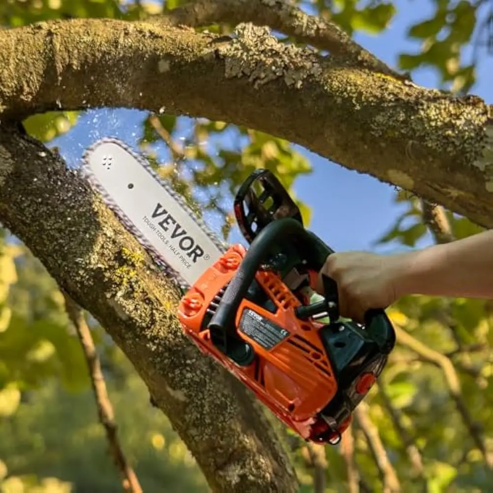 

25,4 CC 2-тактная бензопила с верхней ручкой, 12-дюймовая бензиновая ручная аккумуляторная цепная пила для резки древесины