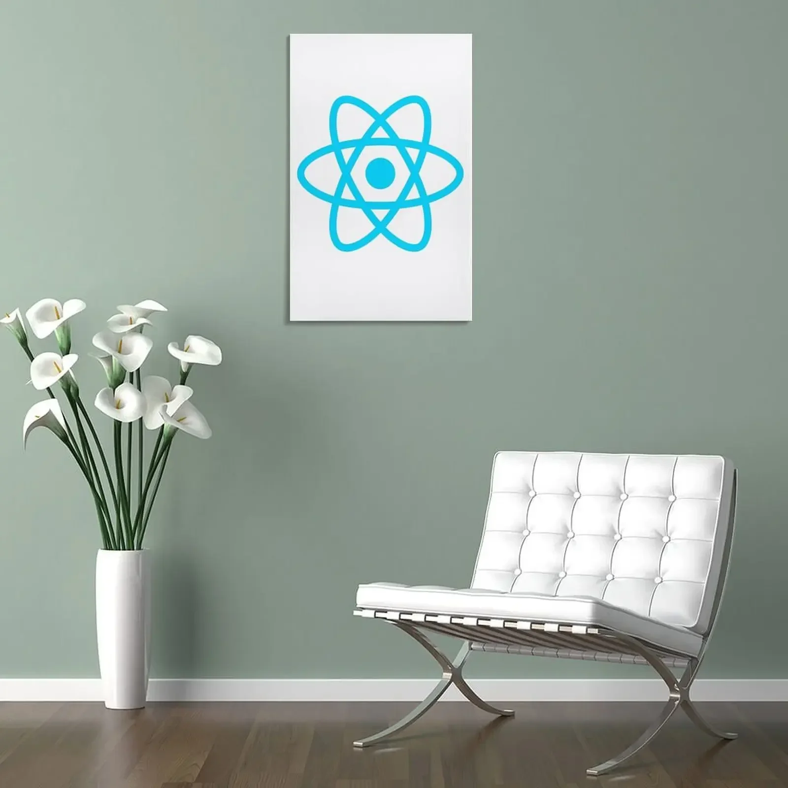 React JS ReactJS JavaScript Programmer قماش اللوحة الفنية الديكور لغرفة النوم إكسسوارات ديكور المنزل