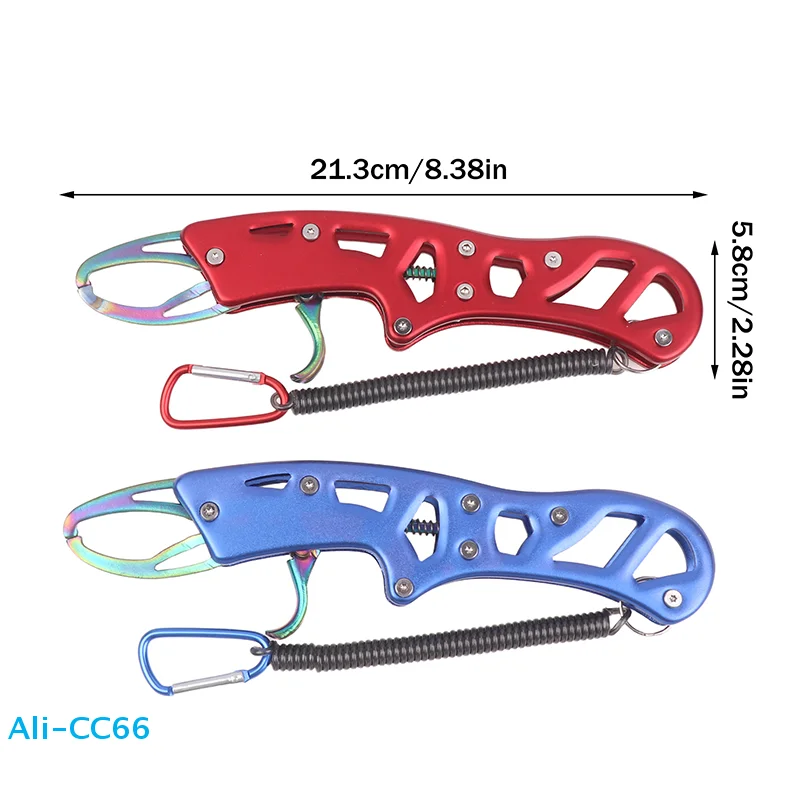 【C】Angelzange aus Aluminiumlegierung, Fischgreifer, Handgriff mit Werkzeugseil, Angelzubehör
