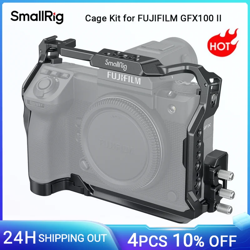 SmallRig Cage Kit for FUJIFILM GFX100 II Arca Swiss Quick-Release Plate for Arca-type tripods for DJI RS 2 /RS 3 Pro Gimbals