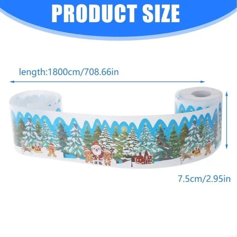 Y5LB 59ft عيد الميلاد تحت عنوان زخرفة الحدود لوحة الإعلانات زخرفة الحدود للوحة إشعار السبورة الفصول الدراسية الديكور