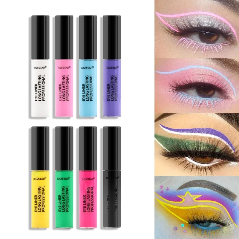 8 Color Eyeliner Liquid Pencil Waterproof Easy To Wear Make Up Matte Eye Liner Blue Pink Green White Black Purple Yellow Eyliner