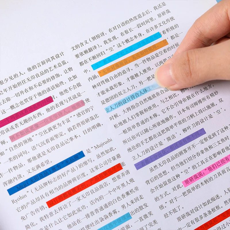 300pcs extremely fine transparent notes with sticky index labels attached to colored high appearance level sticky notes Stickers