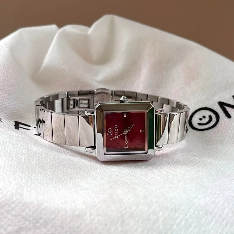 2026 New Arrival High-EndSquare Stainless Steel Strap Quartz Watch For WomenA Lightweight Luxury Wristwatch For Female Students.