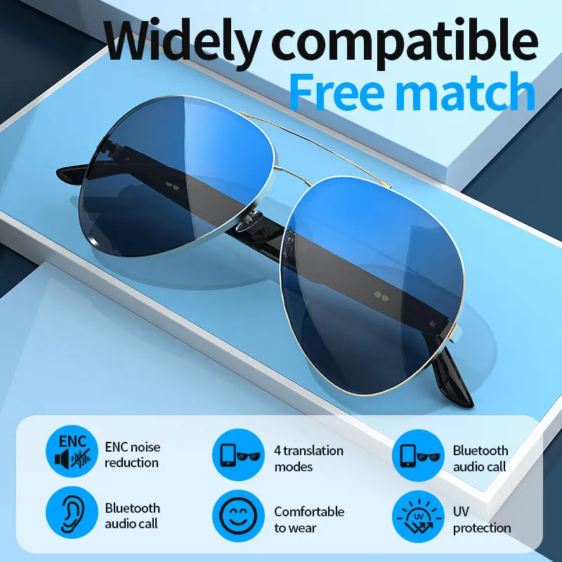 

4 режима перевода, интеллектуальные Bluetooth-очки Ai для бизнес-коммуникации, наушники с шумоподавлением, умные очки 2025