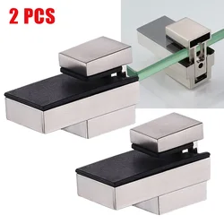 2 Pack Glass Clamp Zinc Alloy Glass Shelf Brackets Wall Mount Adjustable Clamp 3-16mm Glass Clip Shelf Clamp Holder