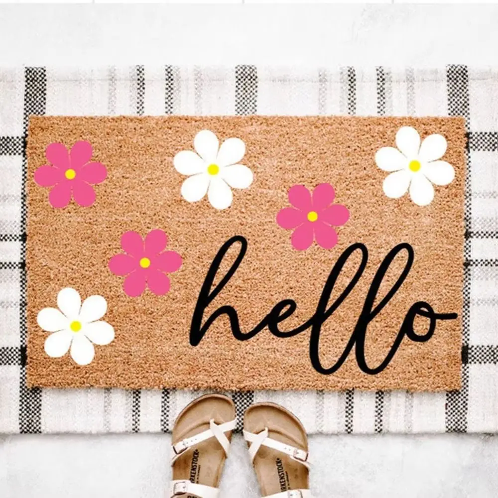 

Personalized Doormat Rug Custom Floral Print Anti Wear Living Room Door Carpet Bright Home Decor Accessory Housewarming Gift