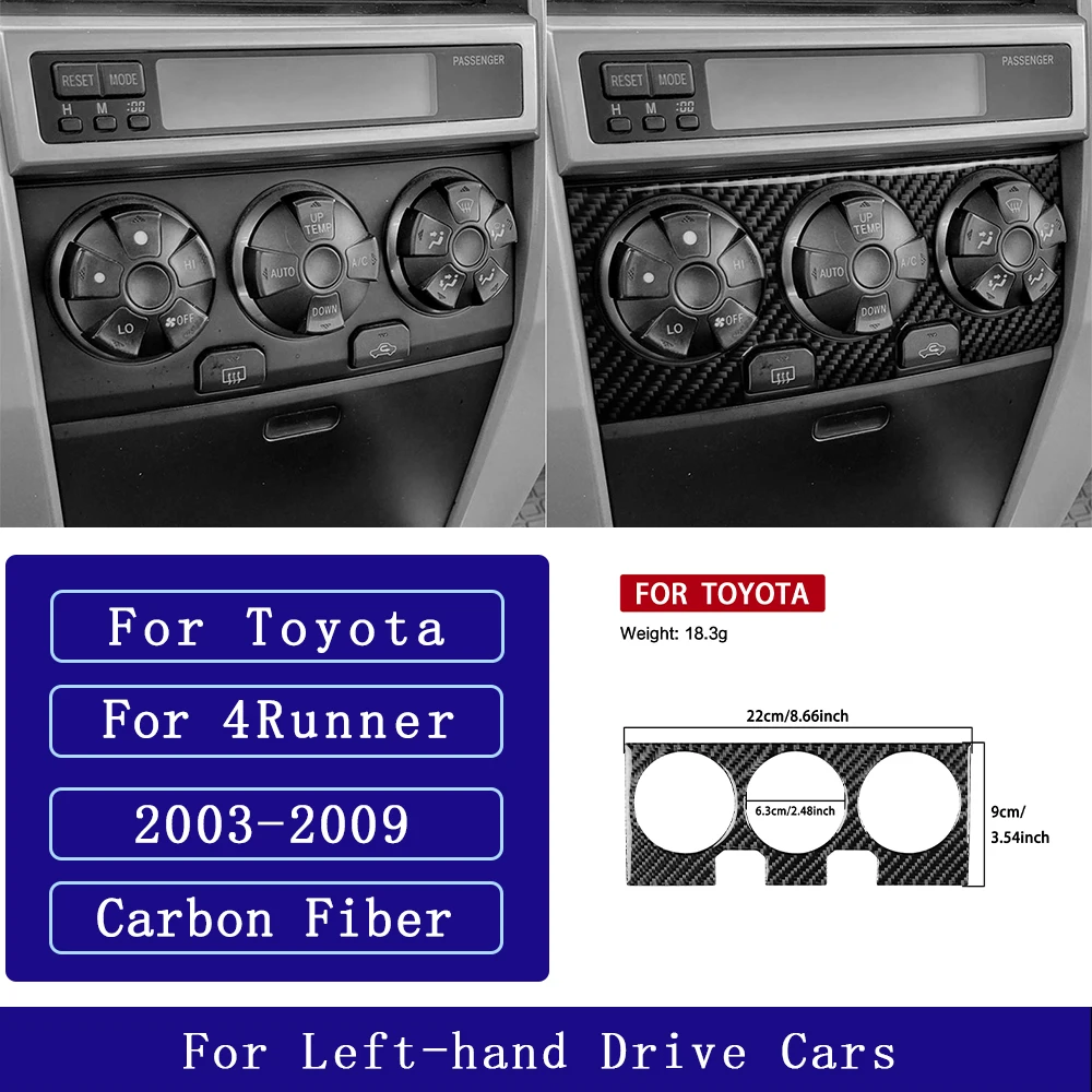 For Toyota 4Runner 2003-2009 Carbon Fiber Central air conditioning control panel Car Accessories Interior Decorative Stickers