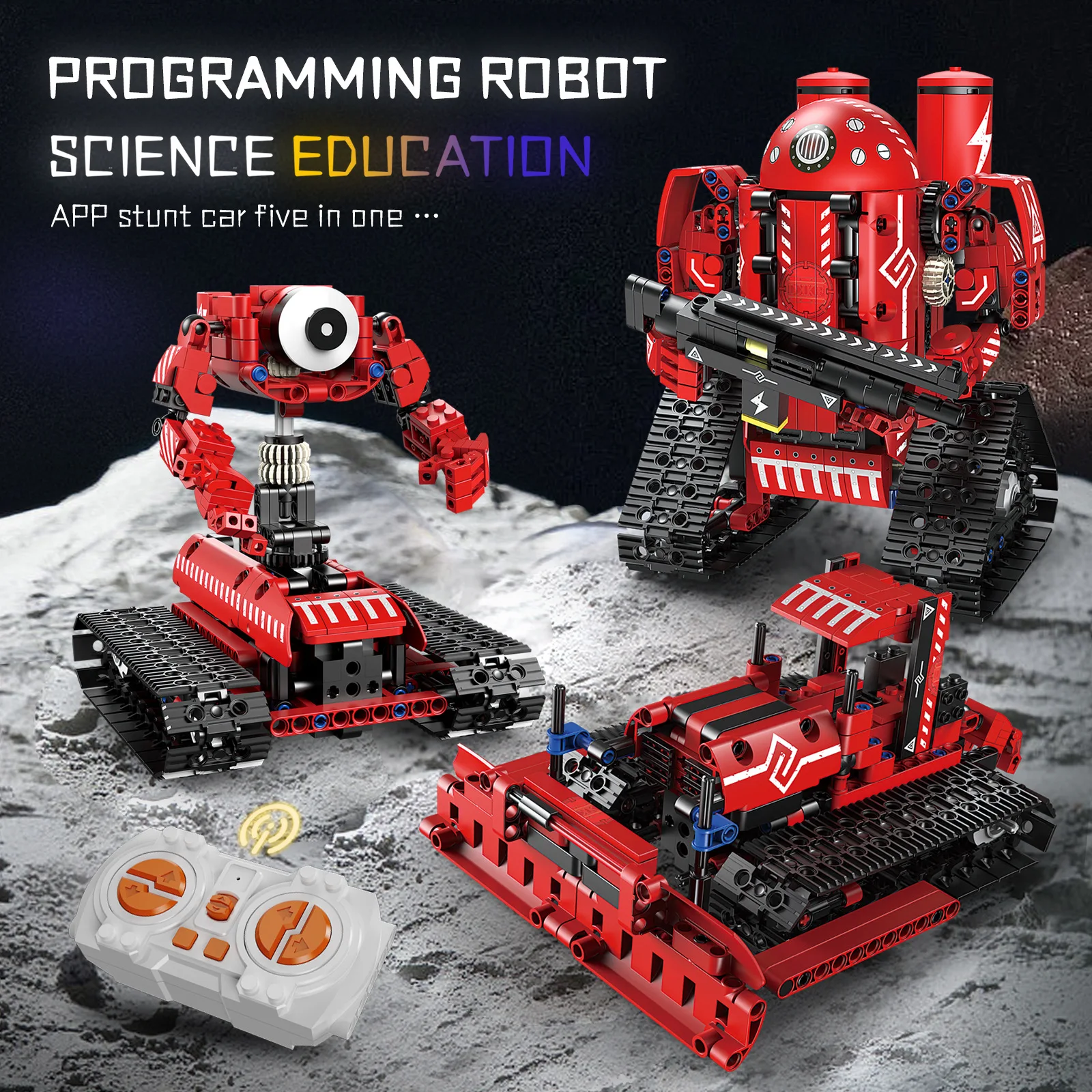 K96135 495pcs 5 in 1 Transformable Robot Building Block Set Small Particle Assembly Model Bricks Toys for Christmas Gifts