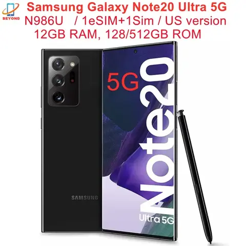C Samsung Galaxy Note20 Ultra 5G Note 20U N986U 6.9" 12GB RAM 128/512GB Octa Core Snapdragon Original Unlocked Android Cellphone