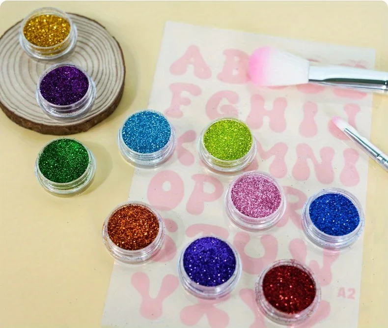 Kit de artesanato de tatuagem com glitter: 71 adesivos temporários, sem necessidade de cola, 10 cores vibrantes - perfeito para festas e festivais de Natal