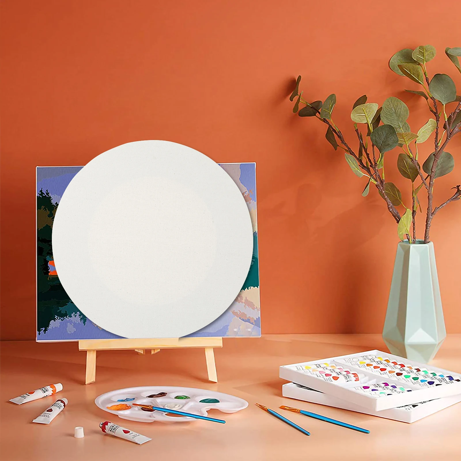 

20cm Oil Frame Wooden Canvas Board Smooth Edge Portable Painting Tool for Students Artists Oil Painting Boards