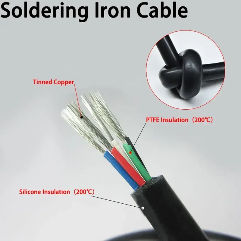 1M Silicone Wire Cable T12 Soldering Iron Station 2 3 4 5 6 8 10 Cores Tinned Copper PTFE Insulation High Temperature Line