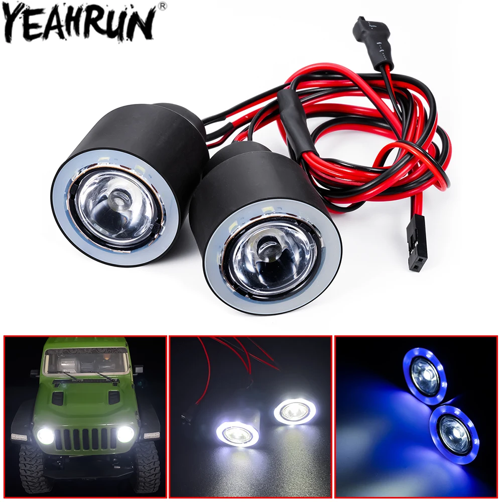 

YEAHRUN Front LED Light Headlight for Axial SCX6 AXI05000 JLU 1/6 RC Crawler Car Buggy Parts