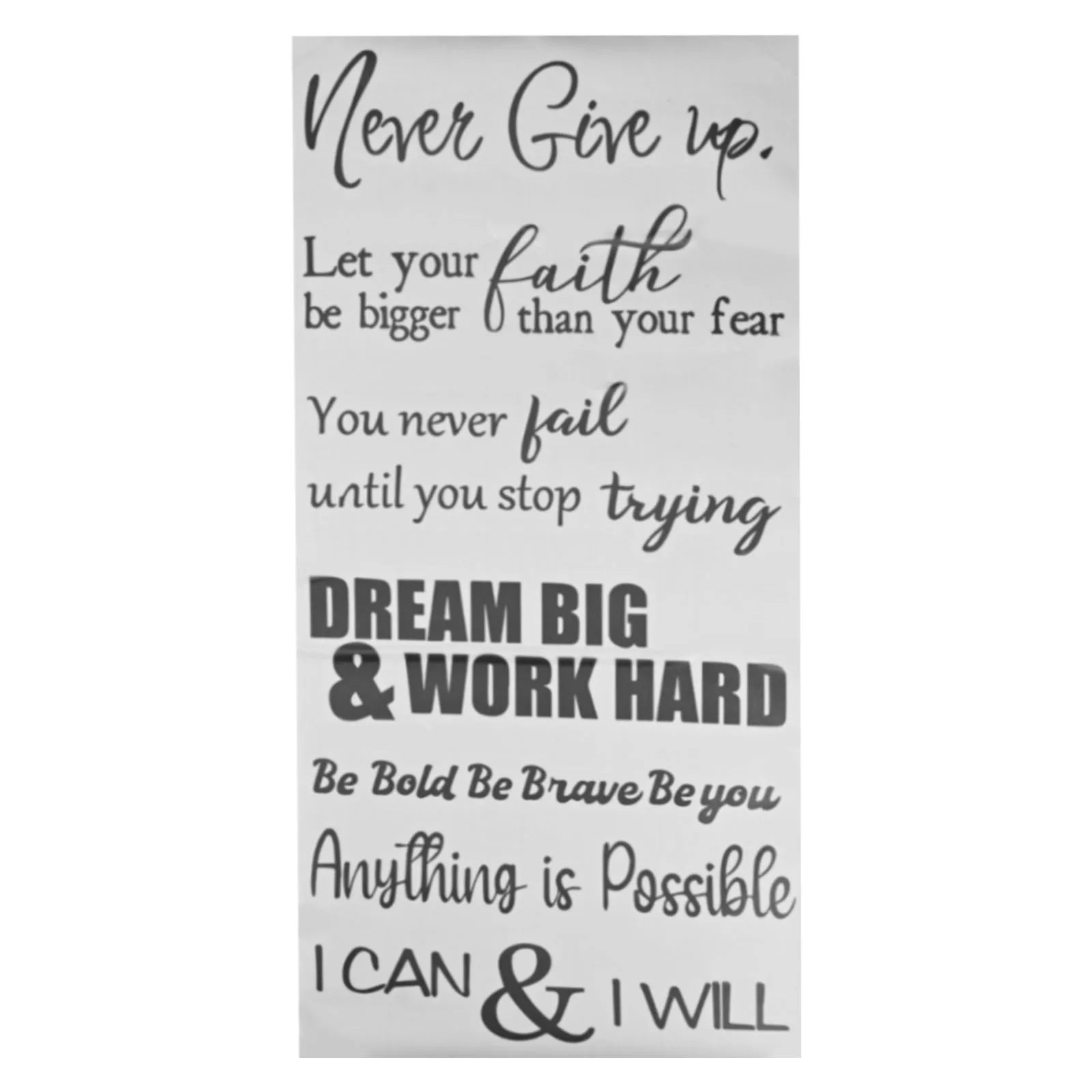 Aesthetic Motivational Decor Set of 7 Inspirational English Quote Wall Stickers Made of Long Lasting PVC Material