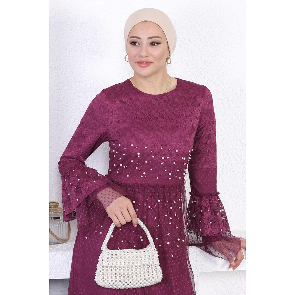 فساتين سهرة طويلة مخصصة برقبة دائرية أنيقة للمناسبات الرسمية فساتين حفلات 2025 بأكمام طويلة طول الأرض فساتين لحضور الحفلات الموسيقية